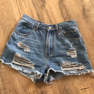 High Waisted Denim Shorts